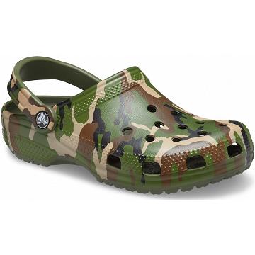 Crocs Classic Printed Camo Klumpa Női Zöld | HU 0081EBCX